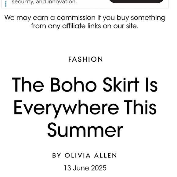 Carolina K cotton boho maxi skirt. Pastel pink+black. Small S - Picture 8 of 8